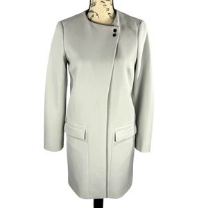 Hugo Boss Light Gray Womens Trench Coat with Asymmetric Front